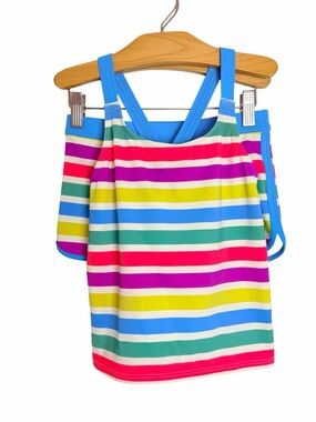 Mini Boden Girls' Multicolor Stripe Swimsuit